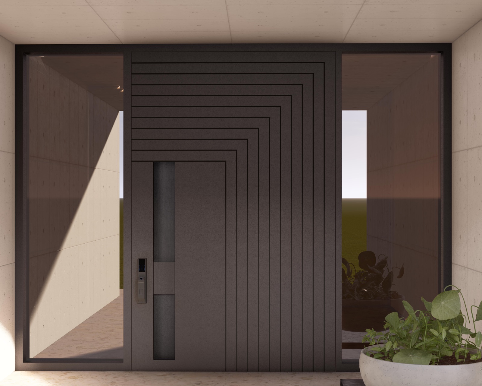 PIVORA Sleek Line door in Davy Grey